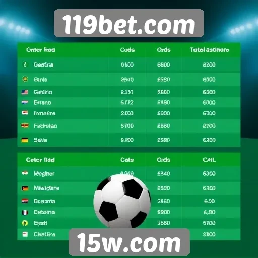 Comparação de odds entre 119bet.com e concorrentes
